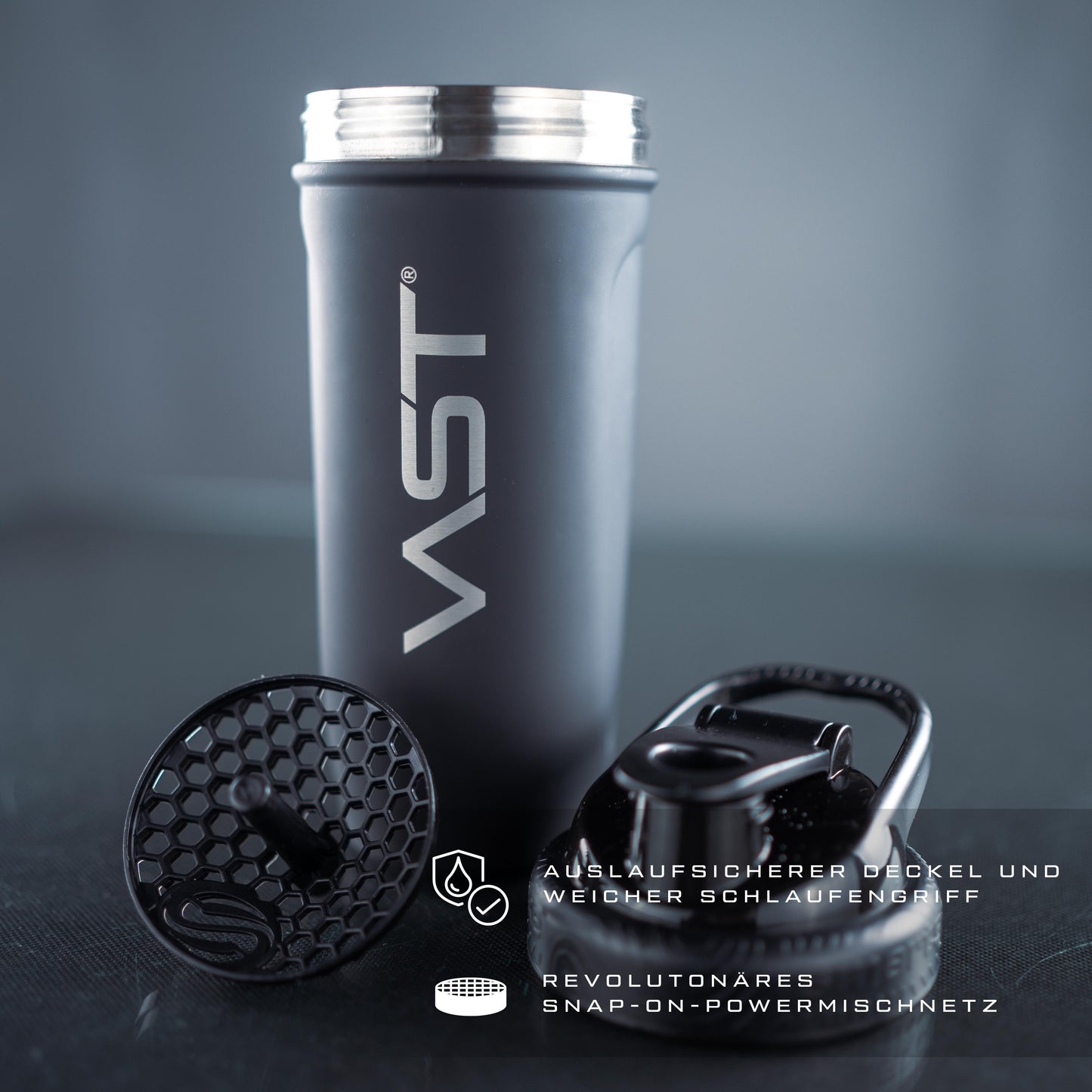 VAST Smartshake® Edelstahl Shaker, 900ml